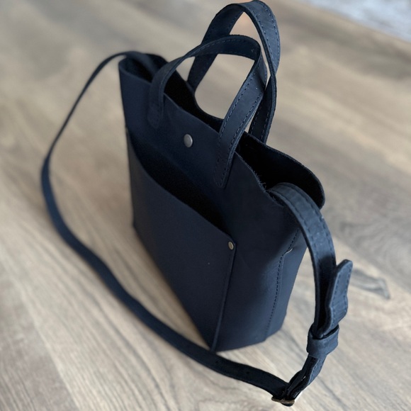 Portland Leather Black MINI CROSSBODY TOTE - Picture 10 of 11